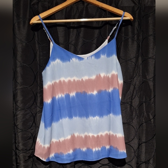 Pink Rose Blue and Pink Tie-Dye Top - Picture 1 of 3